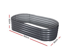 Load image into Gallery viewer, Greenfingers Oval Raised Garden Bed Galvanised Steel 160Cm
