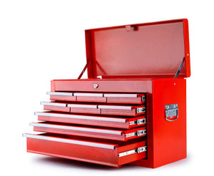 9 Drawer Red Tool Box Workshop Cabinet Bullet