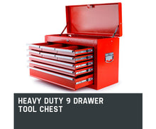 Load image into Gallery viewer, 9 Drawer Red Tool Box Workshop Cabinet Bullet
