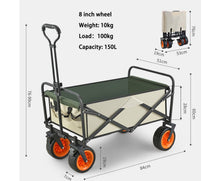 Load image into Gallery viewer, Black Wheeled Collapsible Cart 100kg
