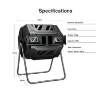 Load image into Gallery viewer, Compost Bin Dual Chamber Tumbling 160LT
