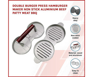BBQ Burger Press Maker Non Stick Aluminium