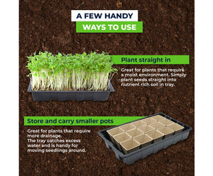 Seedling Trays Durable Reusable Garden Greens 72 PC Set